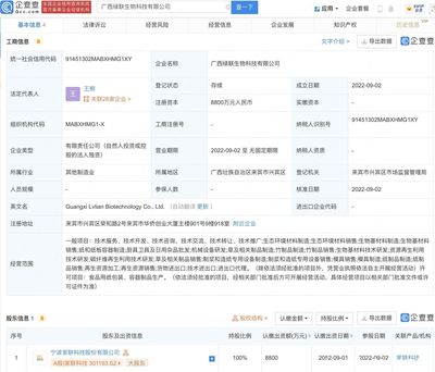 家聯(lián)科技8000萬成立新公司,經(jīng)營范圍含生物基材料制造